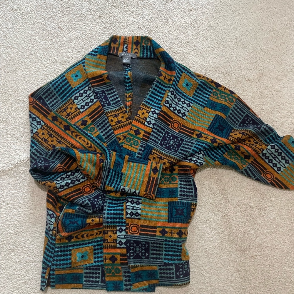 Colorful wool oversized cardigan